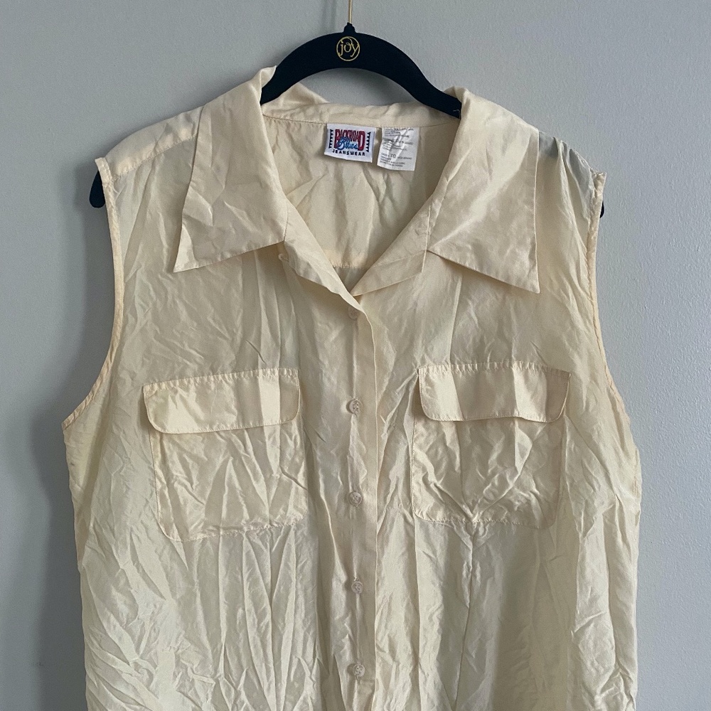 Vintage XL Sleeveless Silk Top